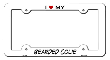 Bearded Colie Novelty Metal License Plate Frame LPF-197