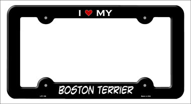 Boston Terrier Novelty Metal License Plate Frame LPF-198