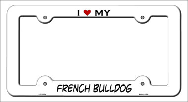 French Bulldog Novelty Metal License Plate Frame LPF-205