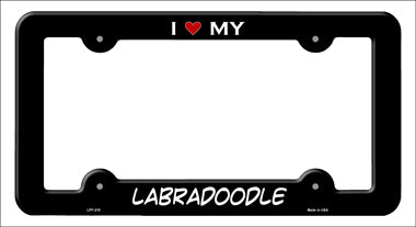 Labradoodle Novelty Metal License Plate Frame LPF-210