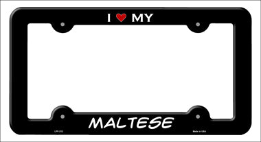 Maltese Novelty Metal License Plate Frame LPF-212