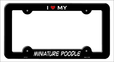 Miniature Poodle Novelty Metal License Plate Frame LPF-213