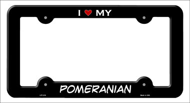 Pomeranian Novelty Metal License Plate Frame LPF-216