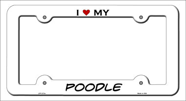 Poodle Novelty Metal License Plate Frame LPF-217