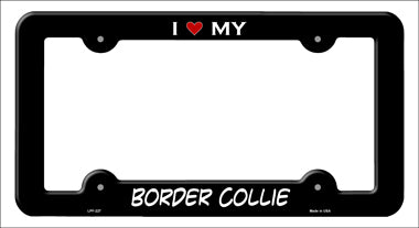 Border Collie Novelty Metal License Plate Frame LPF-227