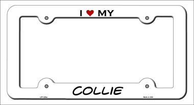 Collie Novelty Metal License Plate Frame LPF-229