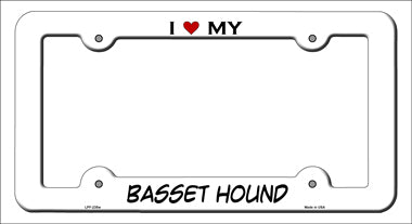 Basset Hound Novelty Metal License Plate Frame LPF-235