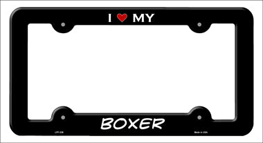 Boxer Novelty Metal License Plate Frame LPF-236