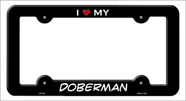 Doberman Novelty Metal License Plate Frame LPF-238