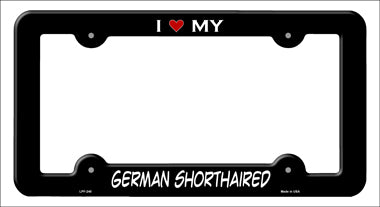 German Shorthaired Novelty Metal License Plate Frame LPF-240