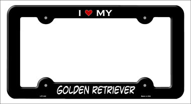 Golden Retriever Novelty Metal License Plate Frame LPF-242