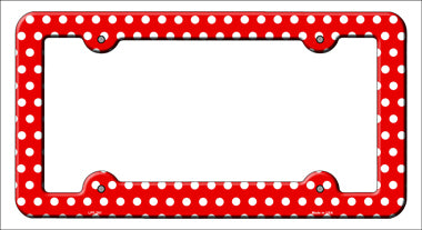 Red White Polka Dots Novelty Metal License Plate Frame LPF-261