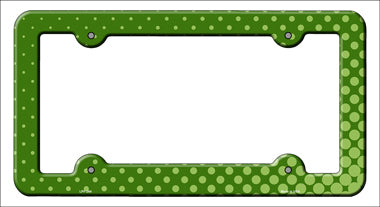 Green Faded Dots Novelty Metal License Plate Frame LPF-264