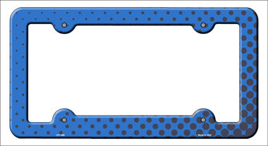 Blue Faded Dots Novelty Metal License Plate Frame LPF-265
