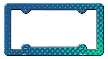 Turquoise Faded Dots Novelty Metal License Plate Frame LPF-266