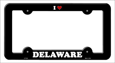 Love Delaware Novelty Metal License Plate Frame LPF-285