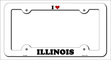 Love Illinois Novelty Metal License Plate Frame LPF-290