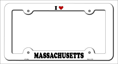 Love Massachusetts Novelty Metal License Plate Frame LPF-298