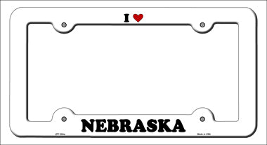 Love Nebraska Novelty Metal License Plate Frame LPF-304