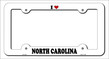 Love North Carolina Novelty Metal License Plate Frame LPF-310