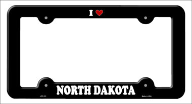 Love North Dakota Novelty Metal License Plate Frame LPF-311