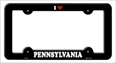 Love Pennsylvania Novelty Metal License Plate Frame LPF-315