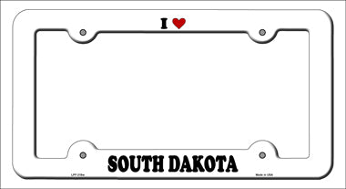 Love South Dakota Novelty Metal License Plate Frame LPF-318