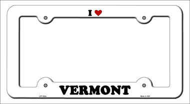 Love Vermont Novelty Metal License Plate Frame LPF-322