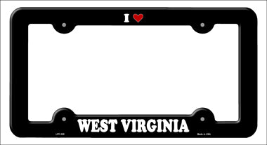 Love West Virginia Novelty Metal License Plate Frame LPF-325