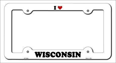 Love Wisconsin Novelty Metal License Plate Frame LPF-326