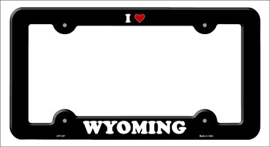 Love Wyoming Novelty Metal License Plate Frame LPF-327