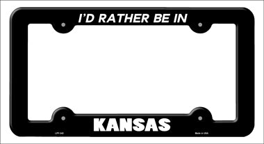 Be In Kansas Novelty Metal License Plate Frame LPF-343