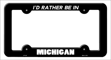 Be In Michigan Novelty Metal License Plate Frame LPF-349