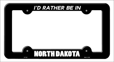 Be In North Dakota Novelty Metal License Plate Frame LPF-361