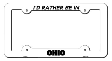 Be In Ohio Novelty Metal License Plate Frame LPF-362