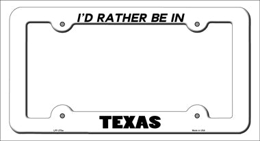 Be In Texas Novelty Metal License Plate Frame LPF-370