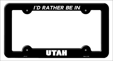 Be In Utah Novelty Metal License Plate Frame LPF-371