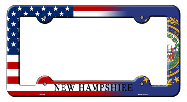 New Hampshire|American Flag Novelty Metal License Plate Frame LPF-468