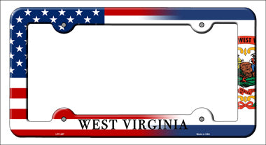 West Virginia|American Flag Novelty Metal License Plate Frame LPF-487