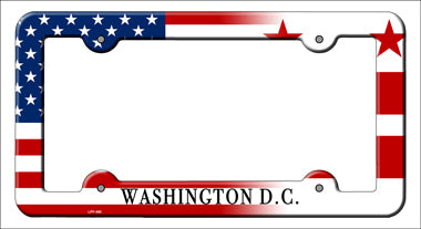 Washington DC|American Flag Novelty Metal License Plate Frame LPF-490