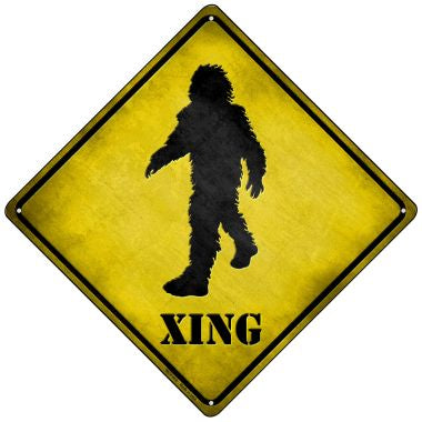 Bigfoot Xing Novelty Mini Metal Crossing Sign MCX-018