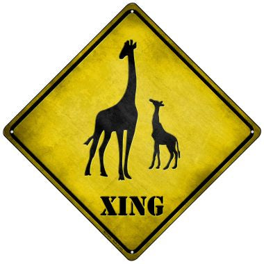 Giraffe Xing Novelty Mini Metal Crossing Sign MCX-019