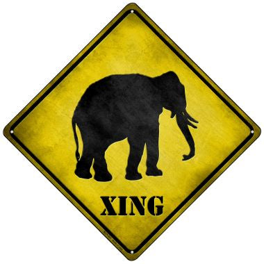 Elephant Xing Novelty Mini Metal Crossing Sign MCX-027