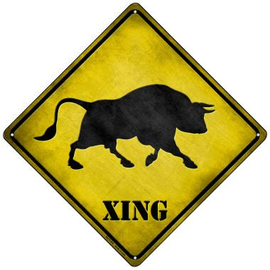 Bull Xing Novelty Mini Metal Crossing Sign MCX-028
