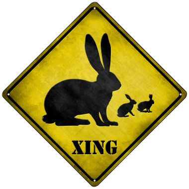 Rabbit Xing Novelty Mini Metal Crossing Sign MCX-032