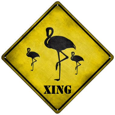 Flamingos Xing Novelty Mini Metal Crossing Sign MCX-034