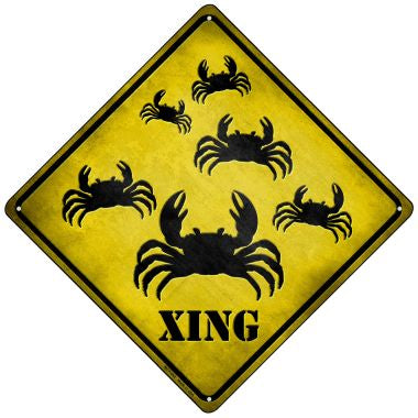 Crab Xing Novelty Mini Metal Crossing Sign MCX-042
