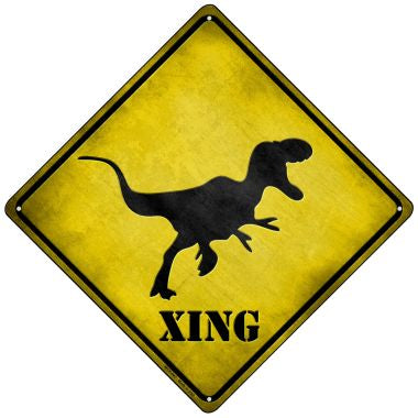 T-Rex Xing Novelty Mini Metal Crossing Sign MCX-047