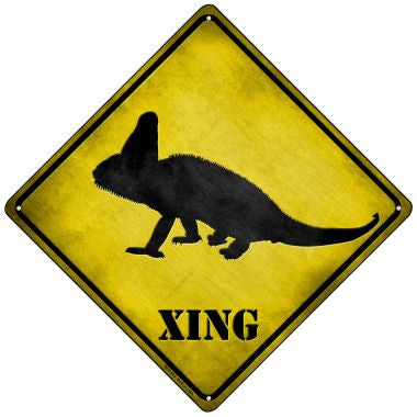 Chameleon Xing Novelty Mini Metal Crossing Sign MCX-053