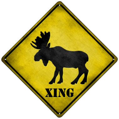 Moose Xing Novelty Mini Metal Crossing Sign MCX-059
